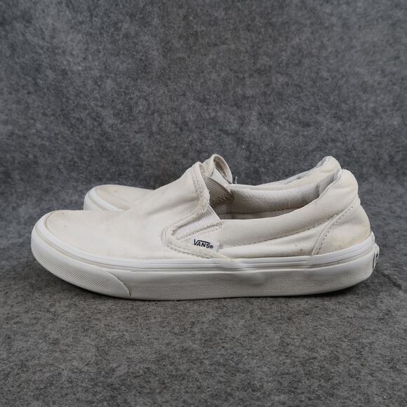 Vans Shoes Womens 8.5 Classic Slip On Casual Sneakers White Canvas Skate Active - Picture 4 of 11